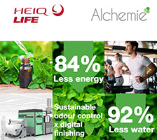 Alchemie ٹیکنالوجی اور HeiQ نے بدبو کو کنٹرول کرنے والی ٹیکسٹائل فنشنگ کی پائیداری کو تبدیل کیا – 84% توانائی کی بچت کے ساتھ